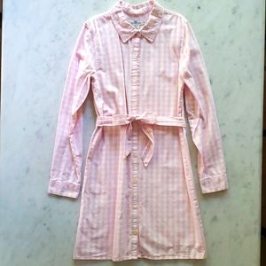 Vineyard Vines pink gingham check polo style girls dress